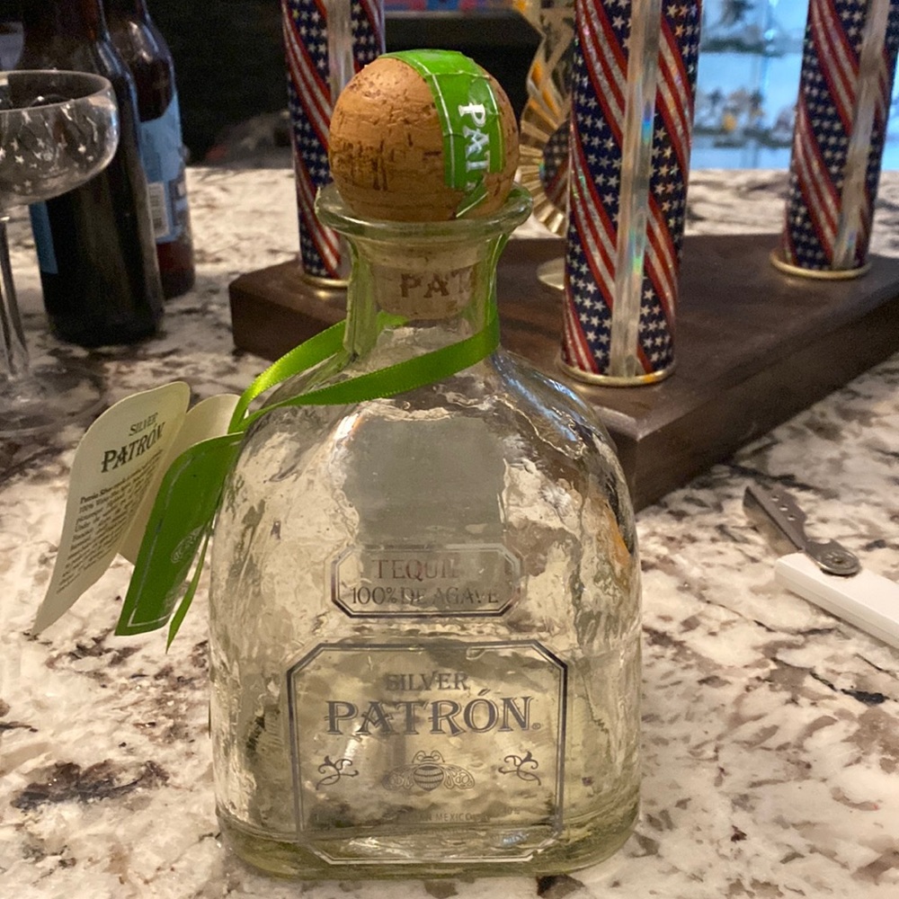 Empty patron bottle